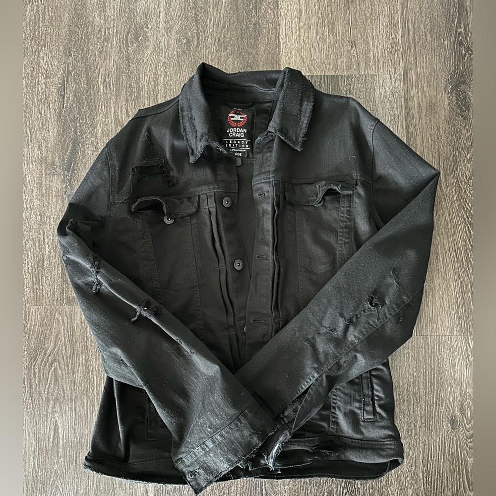 Jordan Craig Men's Black Distressed Jacket